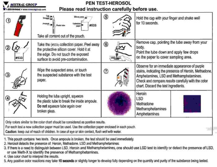 heroin substance test instructions