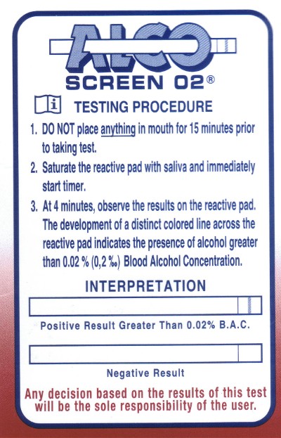 alcoscreen dot approved instructions